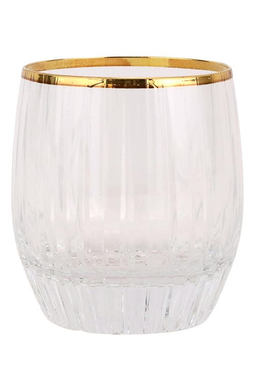 Vietri Natalia Gold Rim Double Old-fashioned Glass In Gold