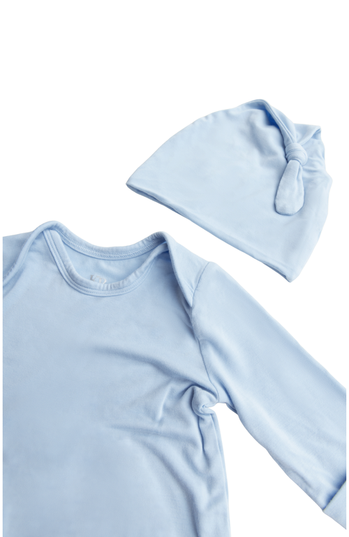 Kindred Bravely Knotted Baby Gown And Hat In Blue