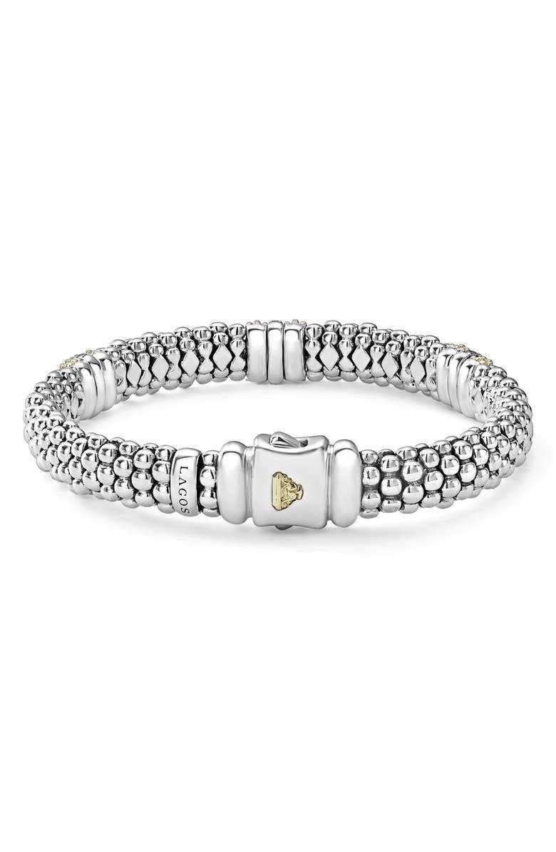 LAGOS Caviar Lux Diamond Bracelet, Alternate, color, Silver