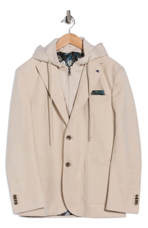 Soul Of London Sport Coat With Removable Hoodie Bib In Neutral