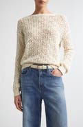 Eleventy Open Stitch Cotton Crewneck Sweater
