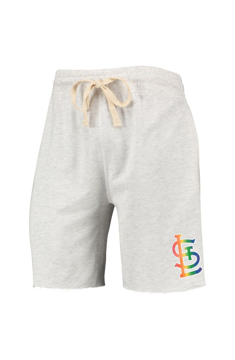 CONCEPTS SPORT Men's Concepts Sport Oatmeal St. Louis Cardinals Mainstream Logo Terry Tri-Blend Shorts, Alternate, color, Oatmeal