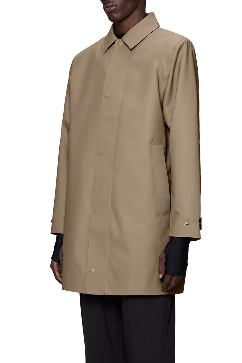 Nara Waterproof Longline Rain Jacket with Removable Hood, Alternate, color, BEIGE