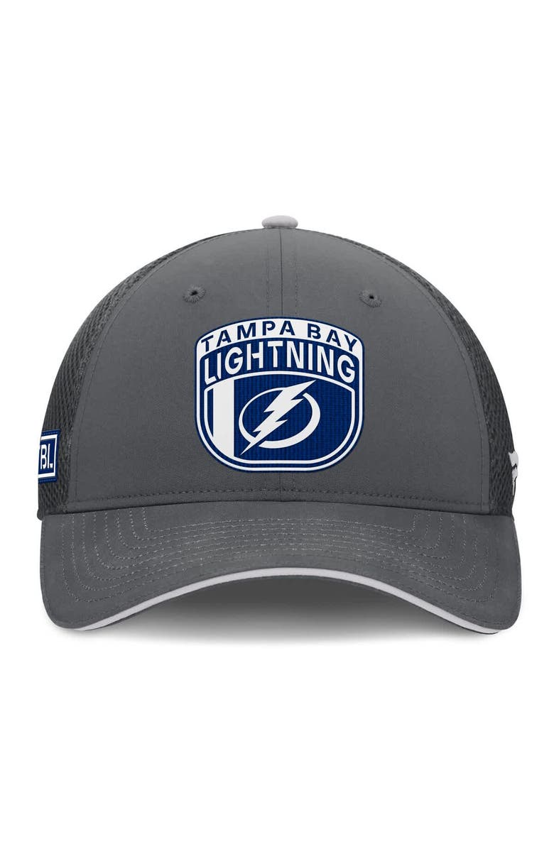 FANATICS Men's Fanatics Gray Tampa Bay Lightning Authentic Pro Home Ice Trucker Adjustable Hat, Alternate, color, Gray