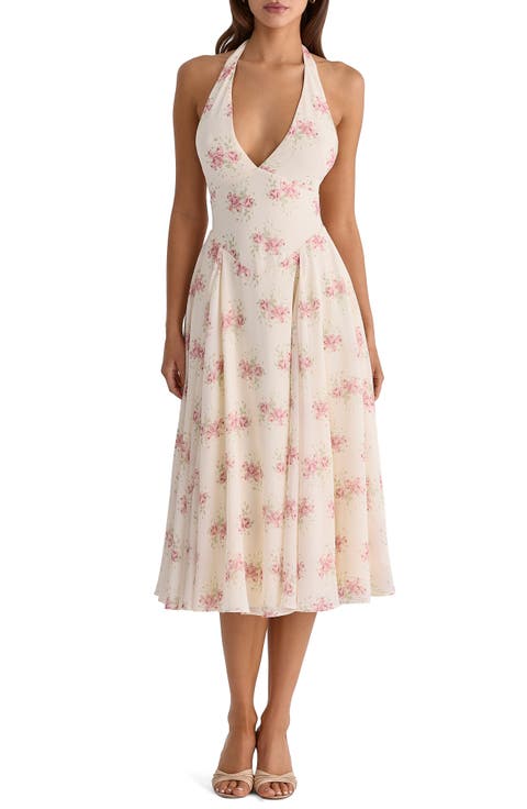 Solada Floral Halter Midi Dress