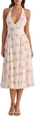 HOUSE OF CB Solada Floral Halter Midi Dress