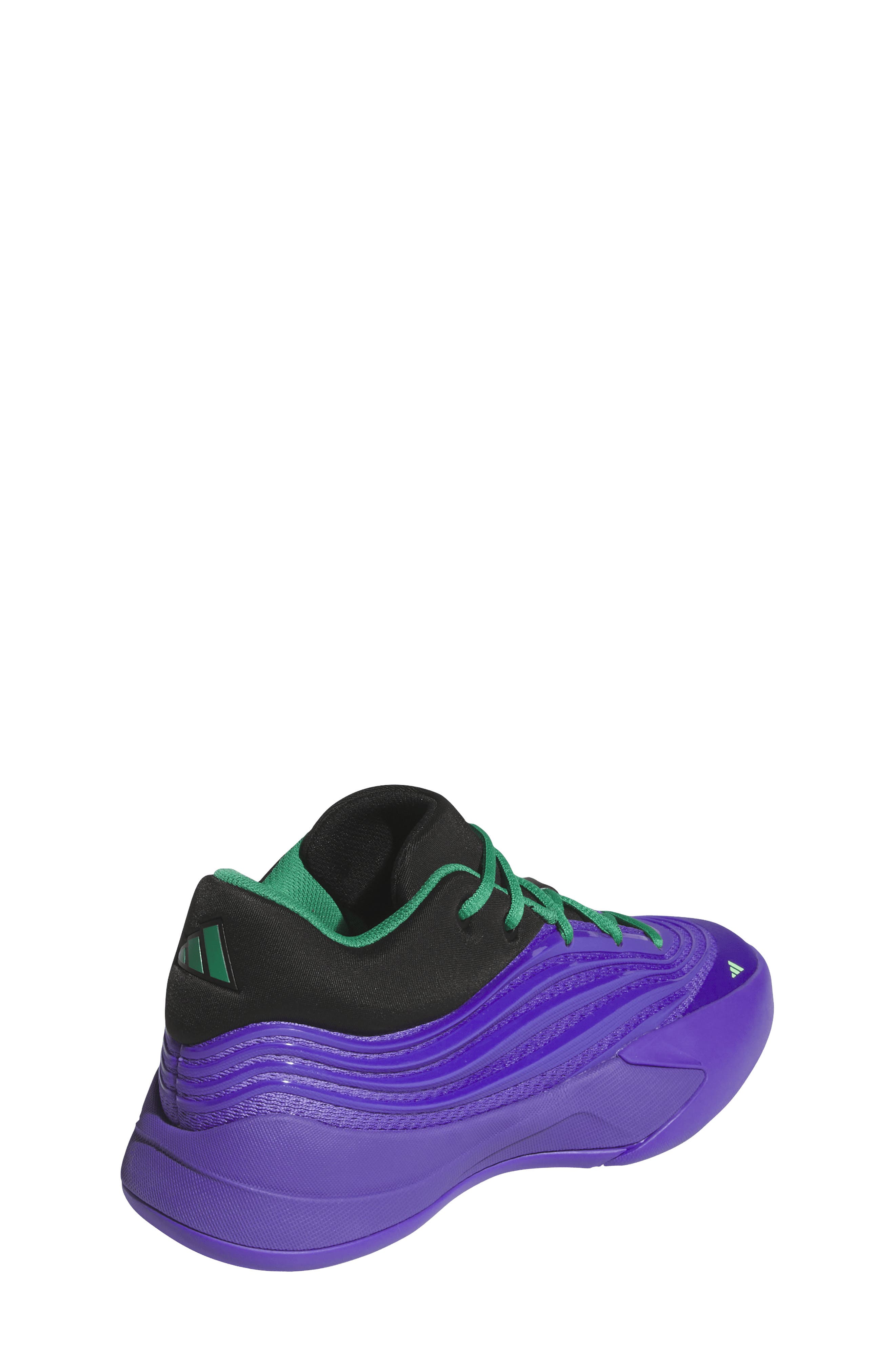 adidas Kids
 Dame X Basketball Shoe, Alternate, color, Purple Rush/Black/Court Green