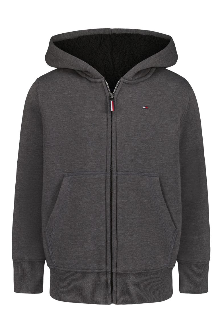 Kids' Fleece Lined Zip Hoodie, Main, color, CHARCOAL HTHR