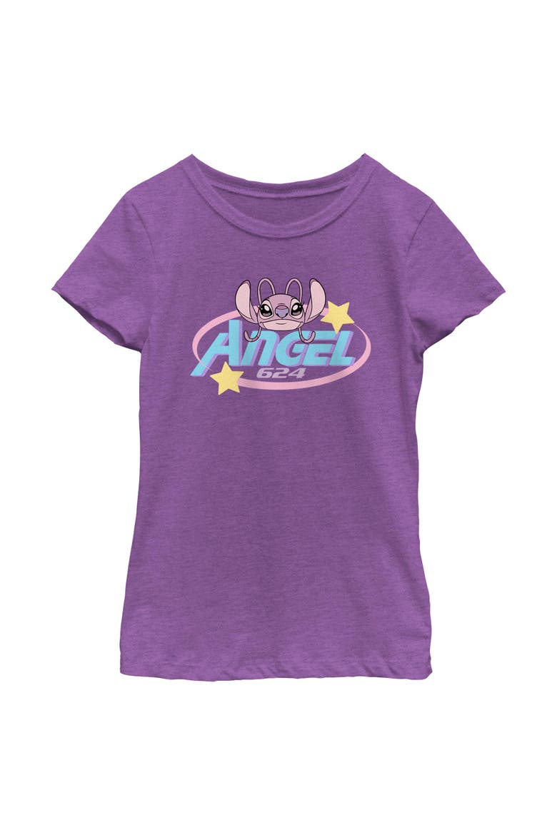 Girl's Lilo & Stitch Futuristic Angel 624  Graphic T-Shirt, Main, color, Purple Berry