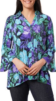 SUNNY LEIGH Pleated Button-Up Shirt