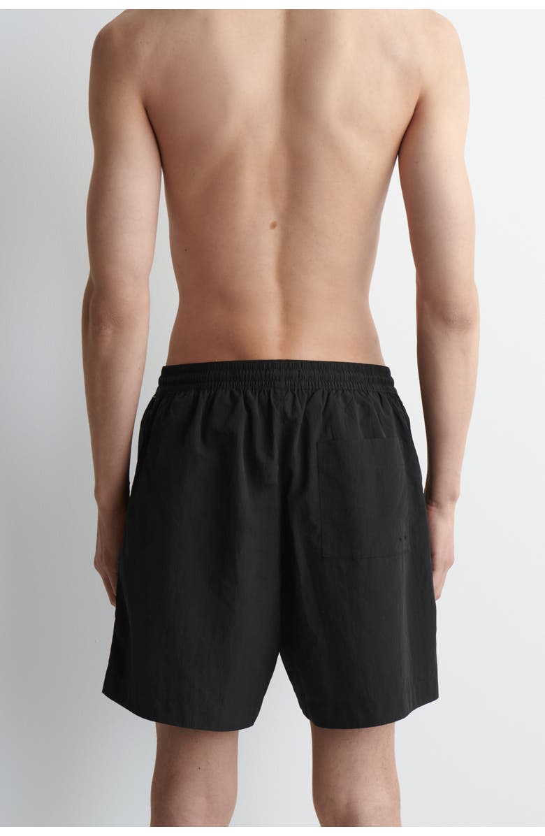 COS Nylon Wide-leg Drawstring Swim Shorts, Alternate, color, Black