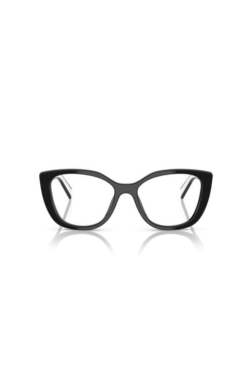 Prada 53mm Cat Eye Optical Glasses In Black