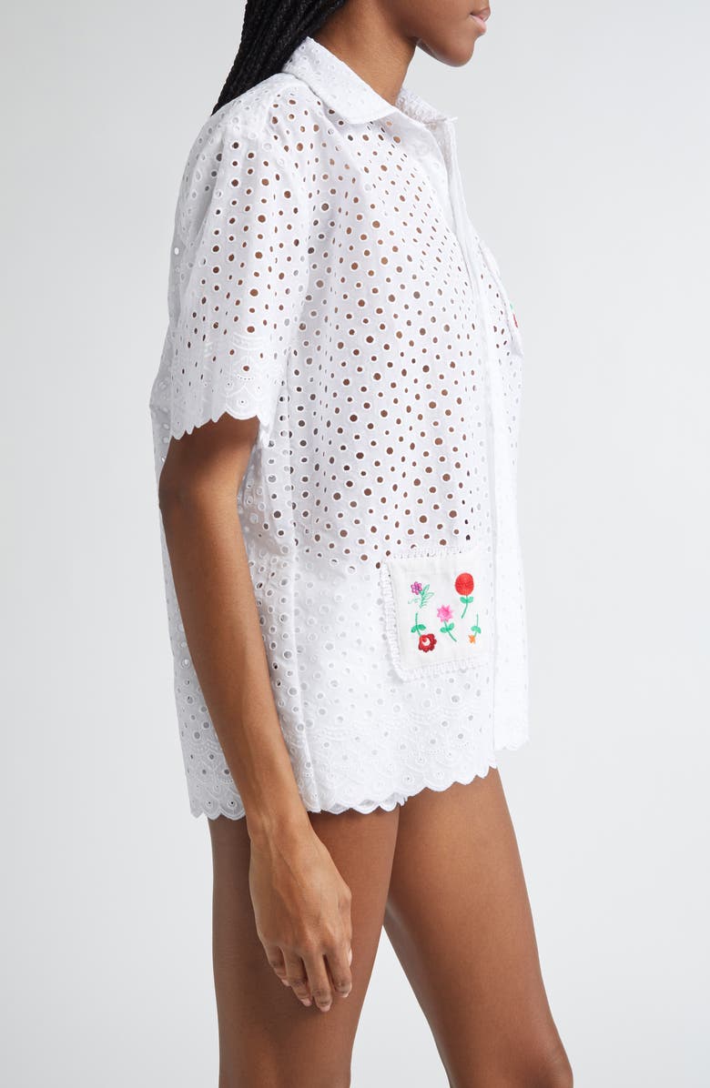 KÚR Coaster Pockets Broderie Anglaise Shirt, Alternate, color, 