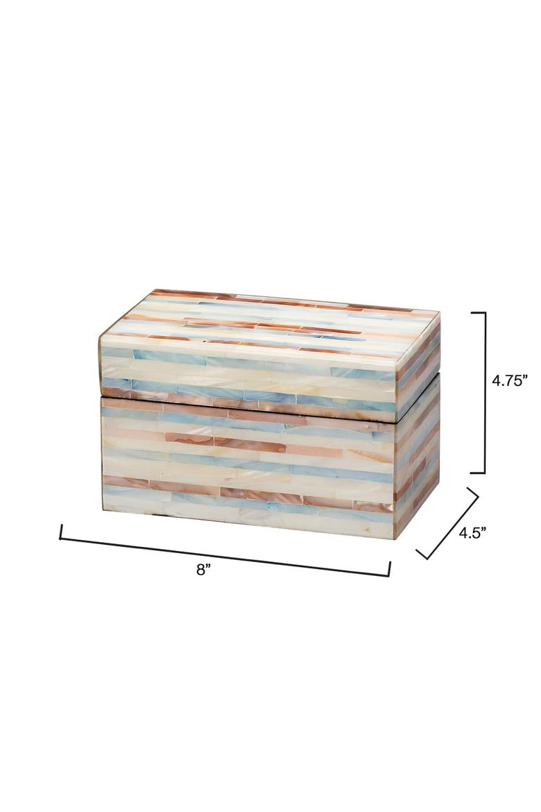 Roosevelt Blue Mother of Pearl Decorative Box, Small, Alternate, color, Blue