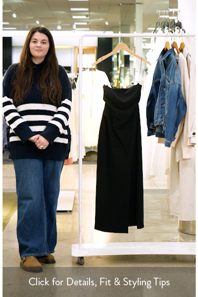 Ruched Strapless Maxi Dress video