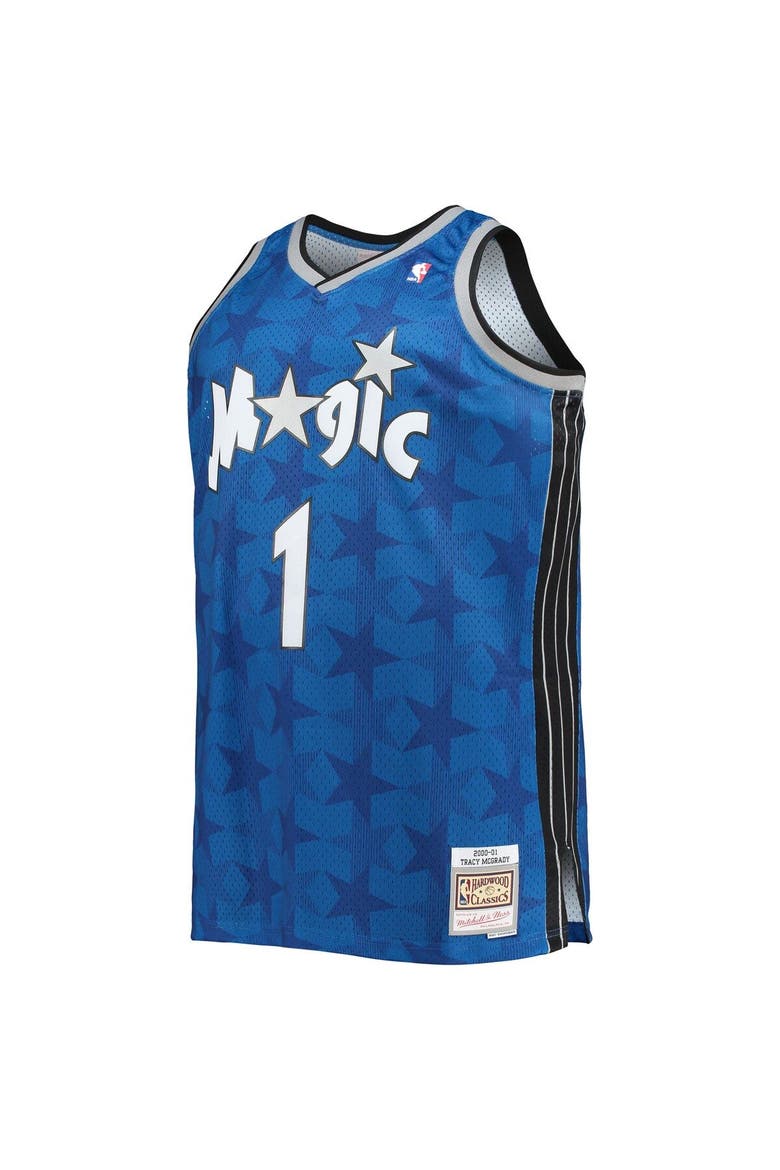 Men's Mitchell & Ness Tracy McGrady Blue Orlando Magic Big & Tall 2000/01 Hardwood Classics Swingman Jersey, Alternate, color, Blue
