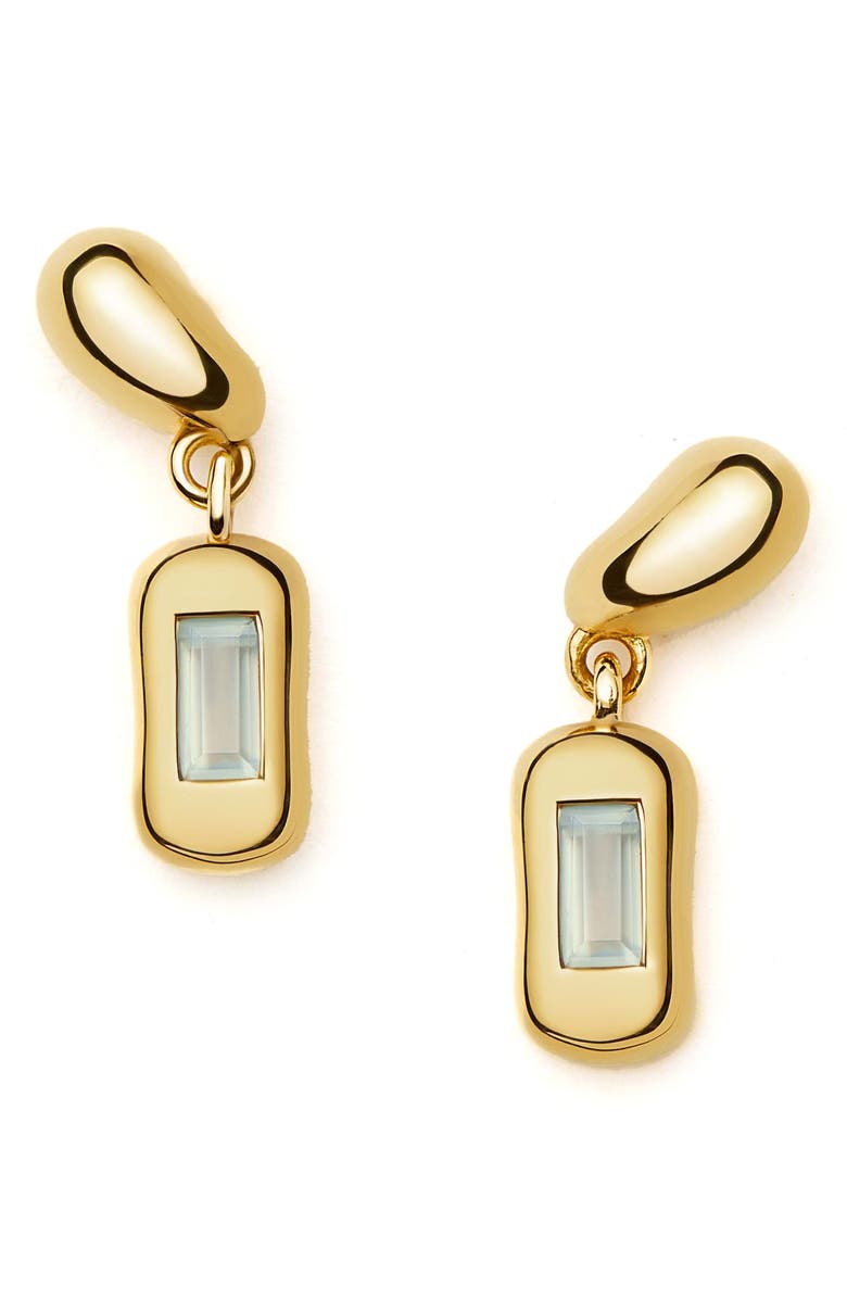 Missoma Molten Stone Baguette Drop Earrings, Main, color, Gold