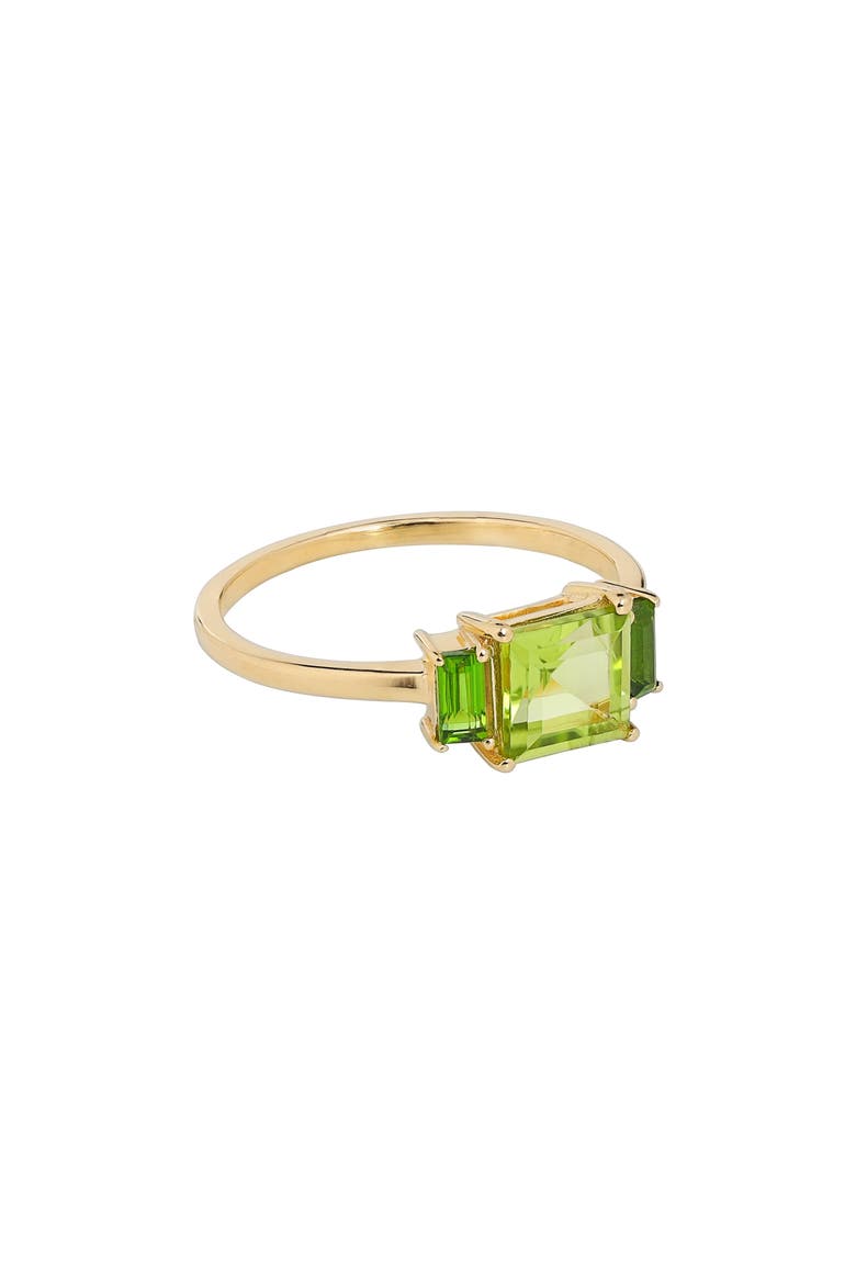 Square & Baguette Peridot Ring, Alternate, color, GREEN