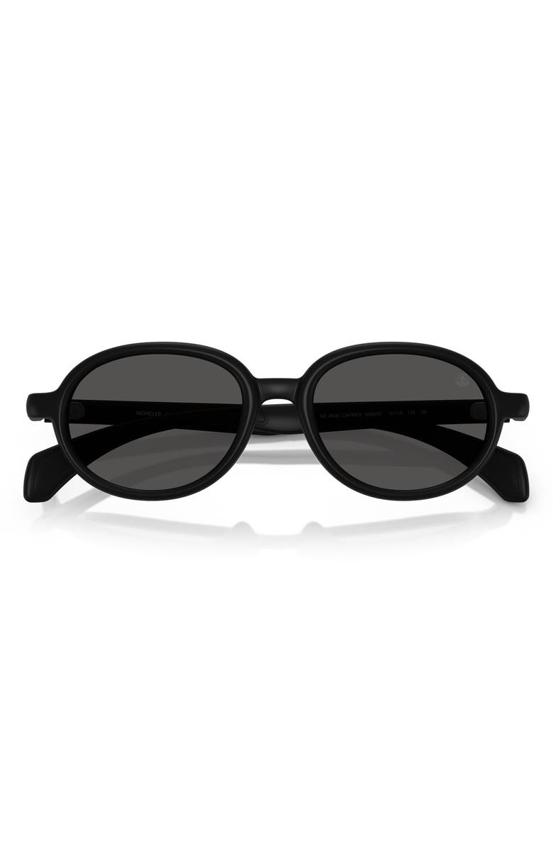 Moncler 51mm Oval Sunglasses, Alternate, color, Matte Black / Dark Grey