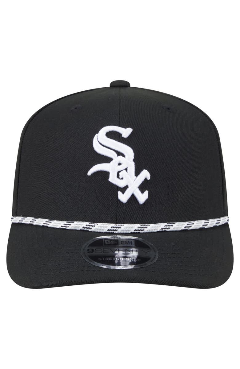 New Era Men's New Era Black Chicago White Sox Multi-Rope 9SEVENTY Stretch-Snap Hat, Alternate, color, Black