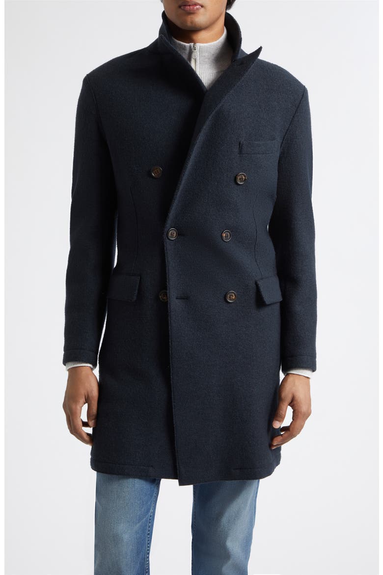 Double Breasted Wool Car Coat, Main, color, 22N BLACK