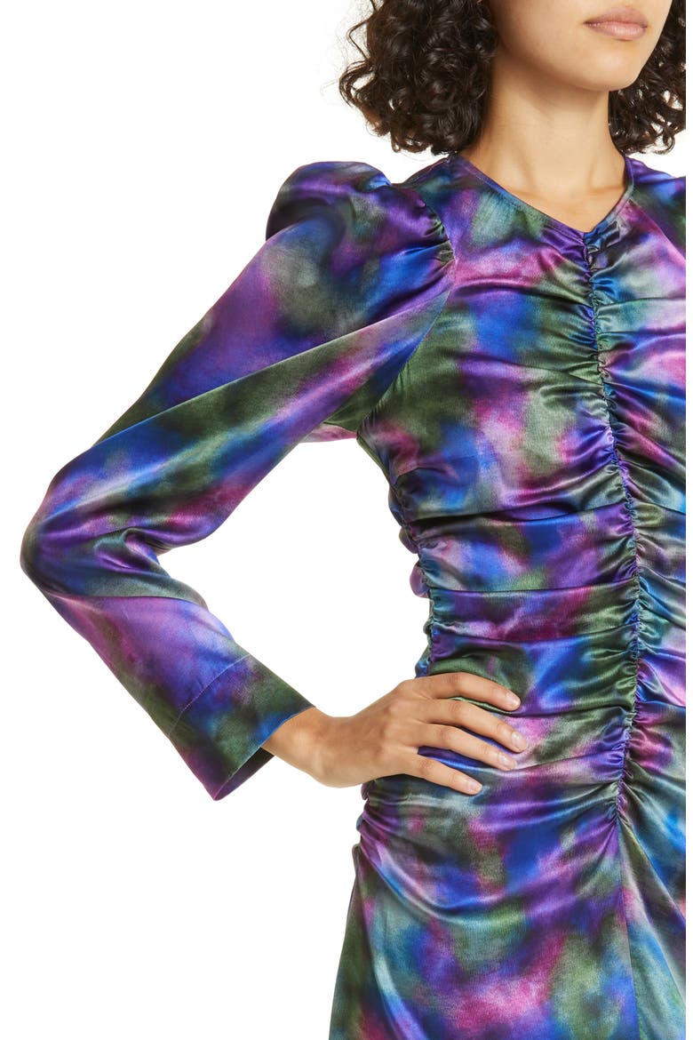 Long Sleeve Silk Blend Dress, Alternate, color, SIMPLY PURPLE