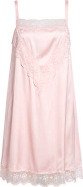 Simone Rocha Embroidered Trim Satin Slipdress