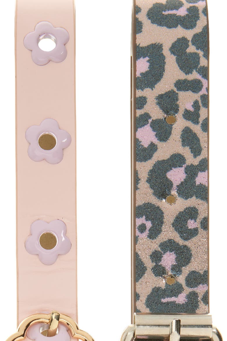 Kids' Pack of 2 Assorted Belts, Alternate, color, PINK/ GOLD