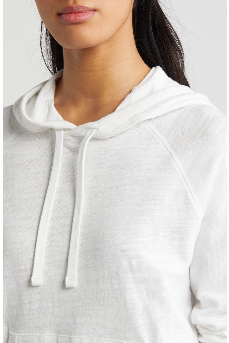 Sunwashed Slub Organic Cotton Hoodie, Alternate, color, WHITE