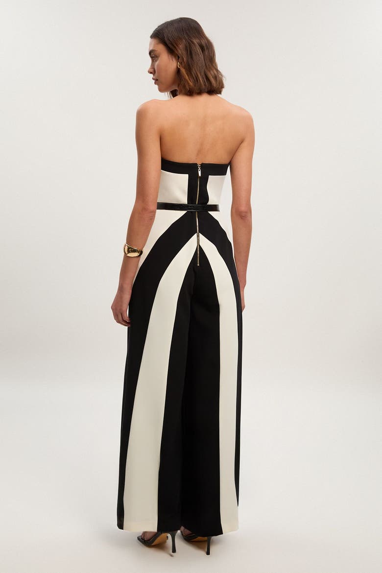Colour Block Bandeau Jumpsuit, Alternate, color, Mono