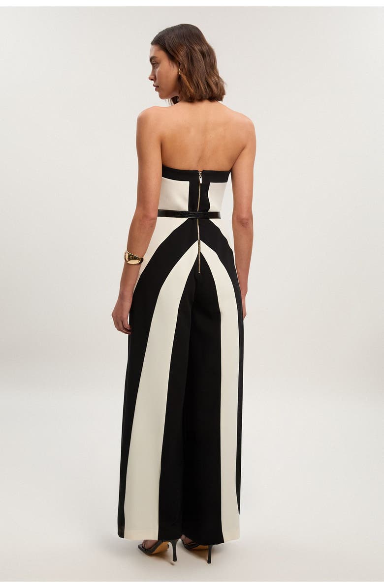 Karen Millen Colour Block Bandeau Jumpsuit, Alternate, color, Mono