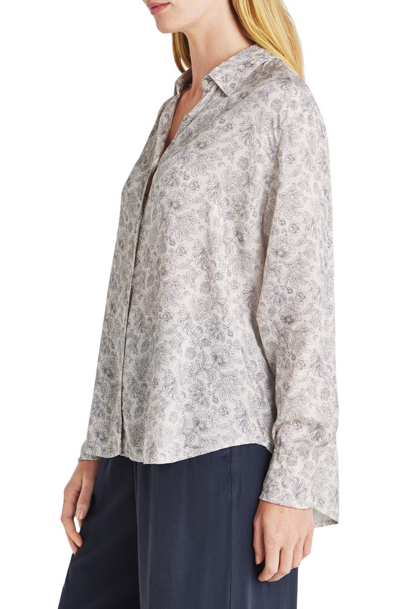 Splendid Mackenzie Paisley Print Blouse, Alternate, color, Moonstone Flrl