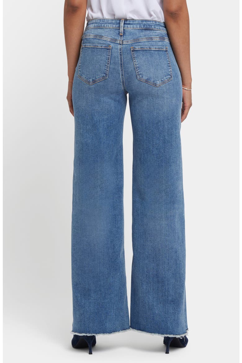 Teresa Frayed Wide Leg Jeans, Alternate, color, MAJORCA BAY
