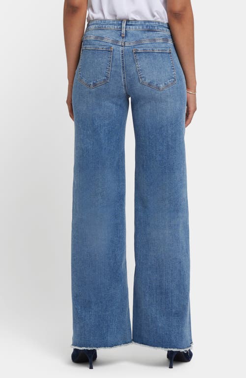 Nydj Teresa Frayed Wide Leg Jeans In Blue