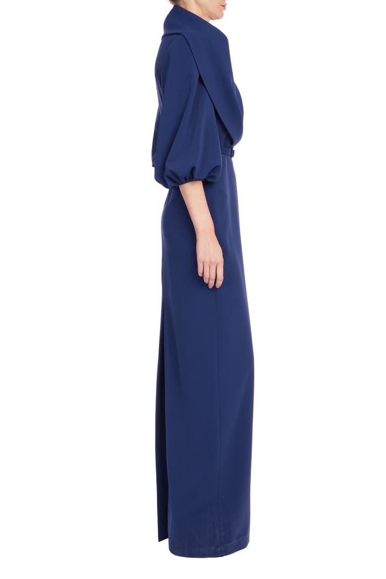 Puff Sleeve Gown with Belt, Alternate, color, ADMIRAL
