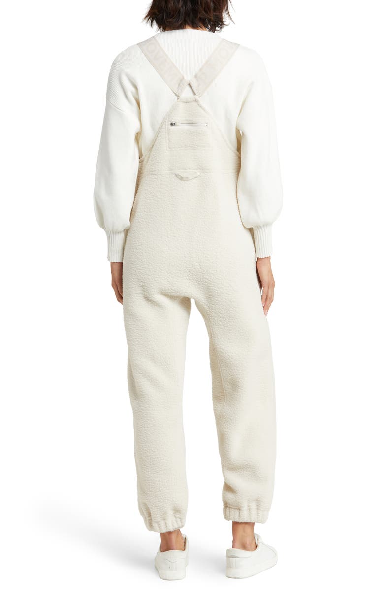 Free People FP Movement Hit the Slopes High Pile Fleece Snow Bibs, Alternate, color, Muted Beige