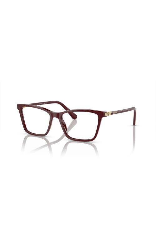 Swarovski 51mm Rectangle Optical Glasses In Red