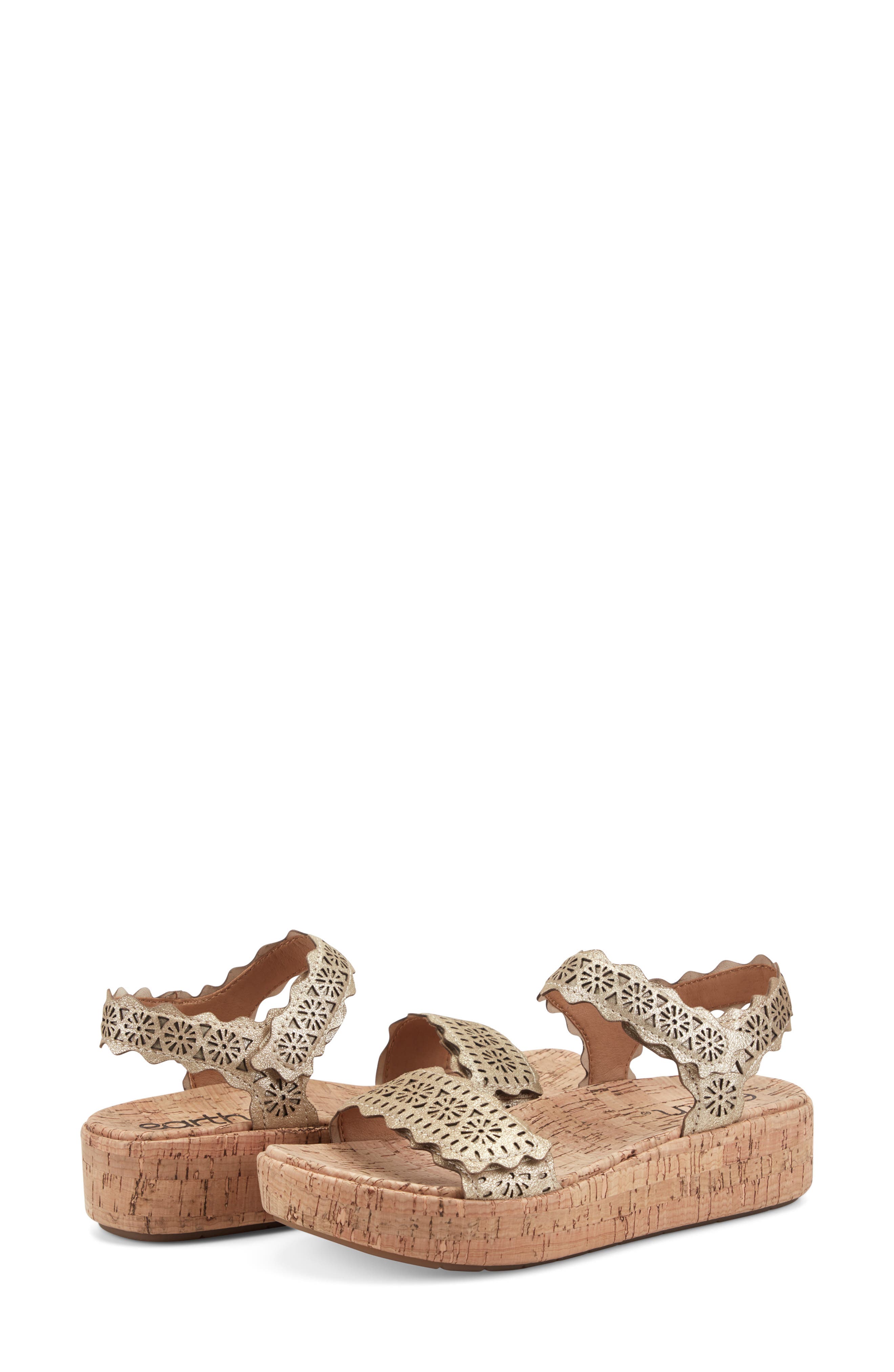 Slata Ankle Strap Platform Sandal, Alternate, color, GOLD