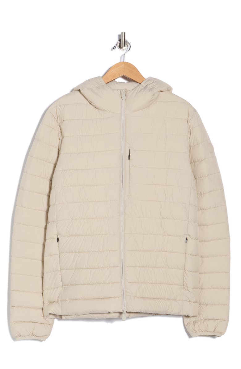 Save The Duck Marco Hooded Matte Puffer Jacket, Alternate, color, Rainy Beige