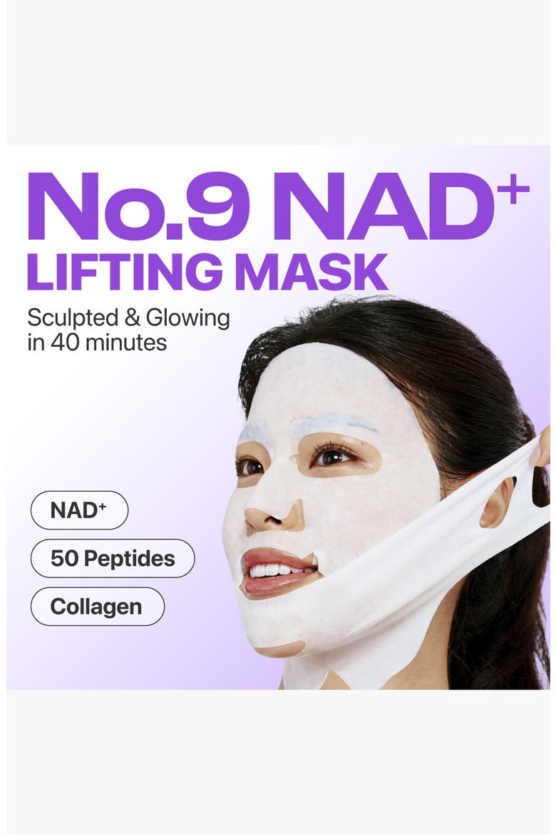 4-Pack No.9 NAD+ Bio Lifting-sil Full Face Mask & Lifting Band, Alternate, color, NO COLOR
