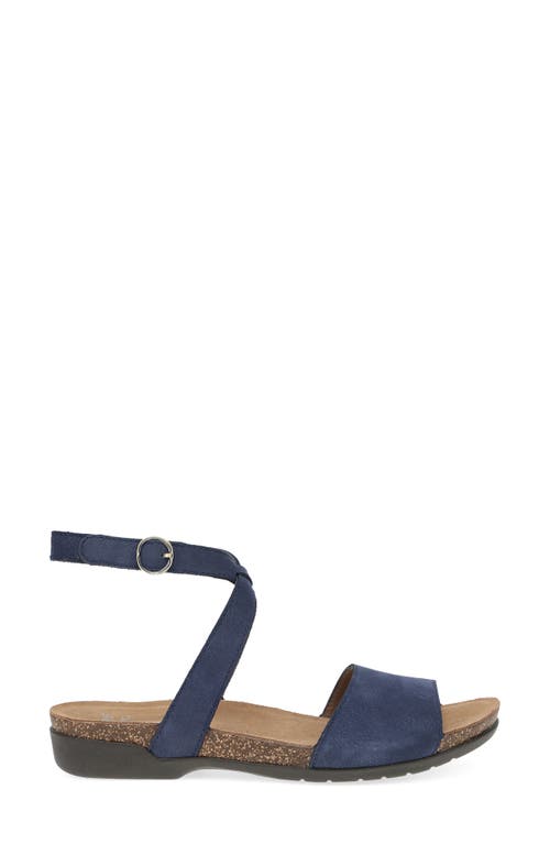 Dansko Rafferty Ankle Strap Sandal In Navy Milled Nubuck