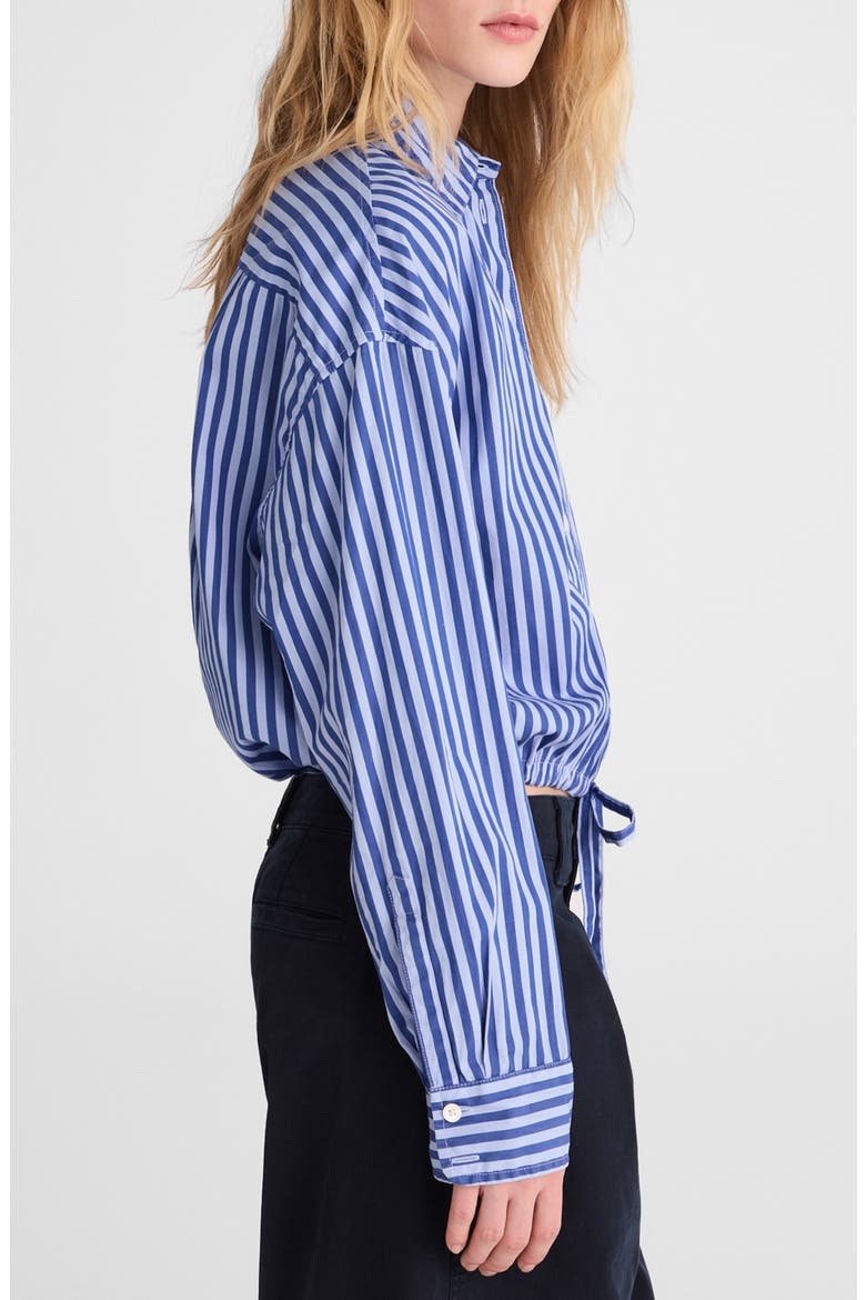 Drawstring Button Up Poplin Shirt, Alternate, color, FRENCH BLUE