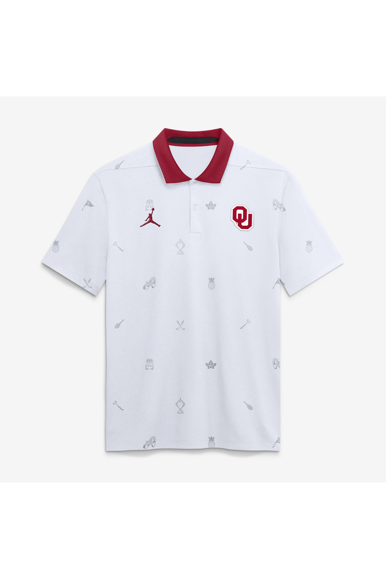Men's Jordan Brand  White Oklahoma Sooners Vapor Pattern Dri-FIT Polo, Main, color, White