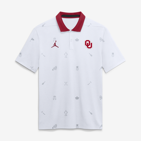 Men's Jordan Brand White Oklahoma Sooners Vapor Pattern Dri-FIT Polo