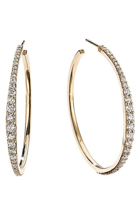 Flawless Graduating Diamond Hoop Earrings