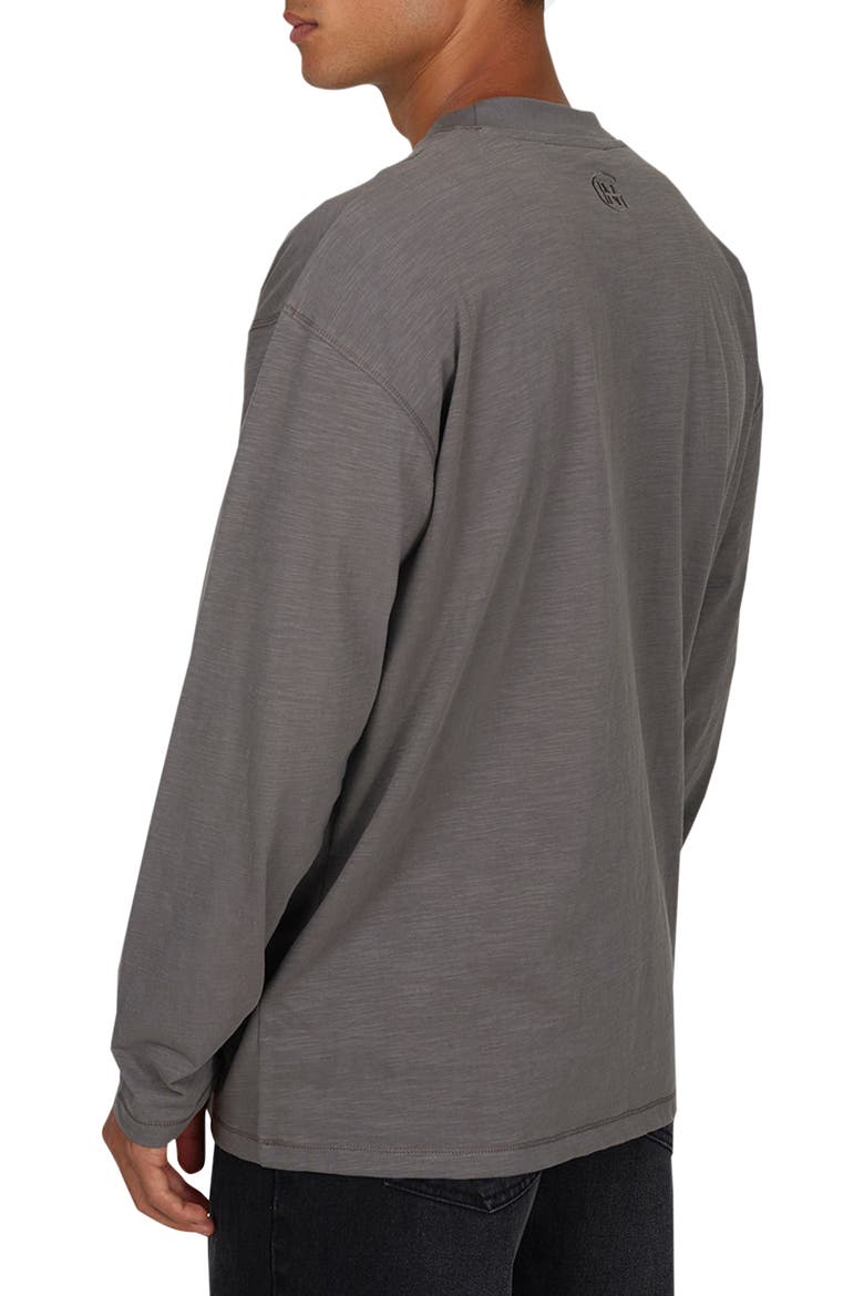 Emblem Tonal Relaxed Slub  Long sleeve T-shirt, Alternate, color, Grey