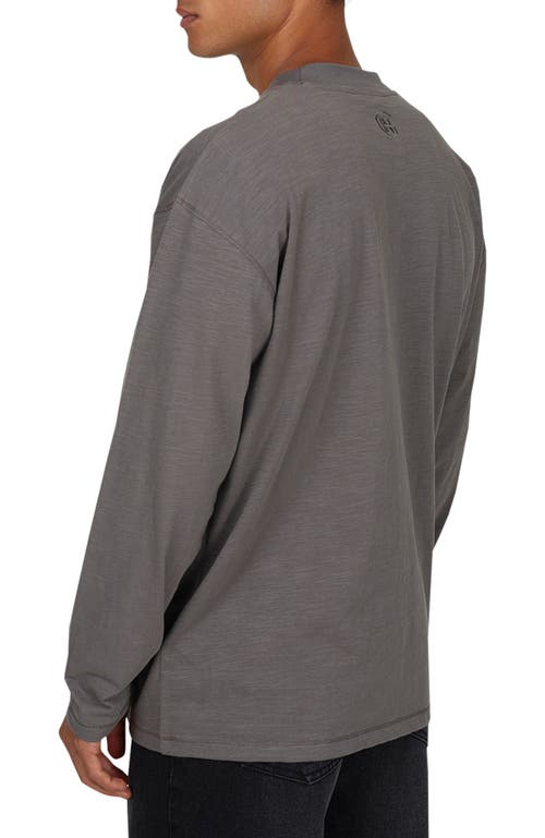 Good For Nothing Emblem Tonal Relaxed Slub Long Sleeve T-shirt In Gray