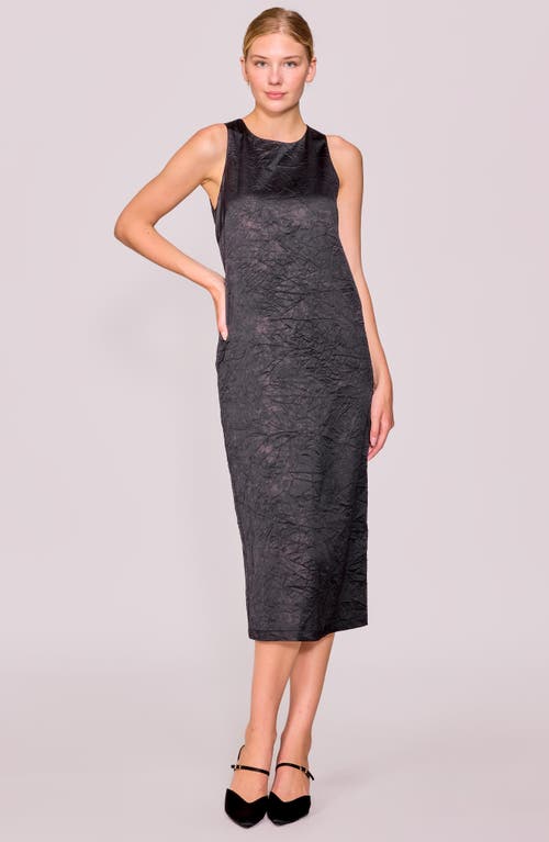 Melloday Textured Popover Shift Dress In Black
