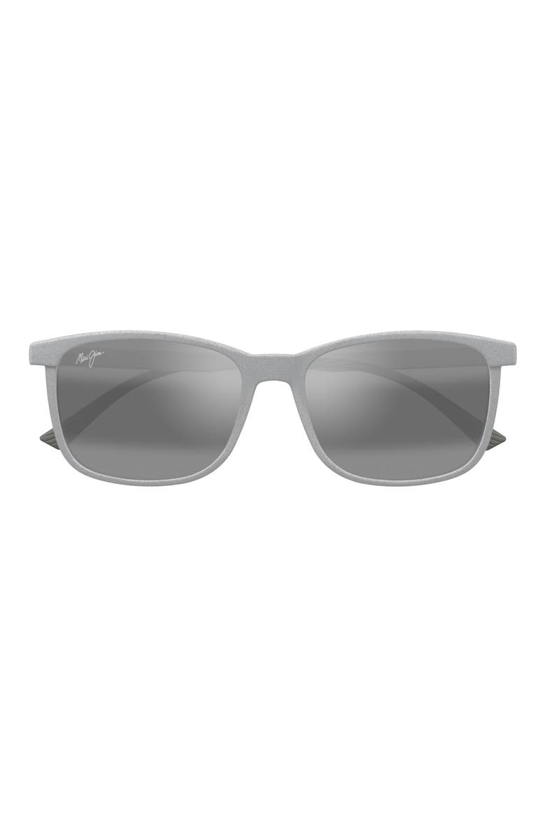 Hulili 57mm Polarized Rectangular Sunglasses, Main, color, MATTE GREY