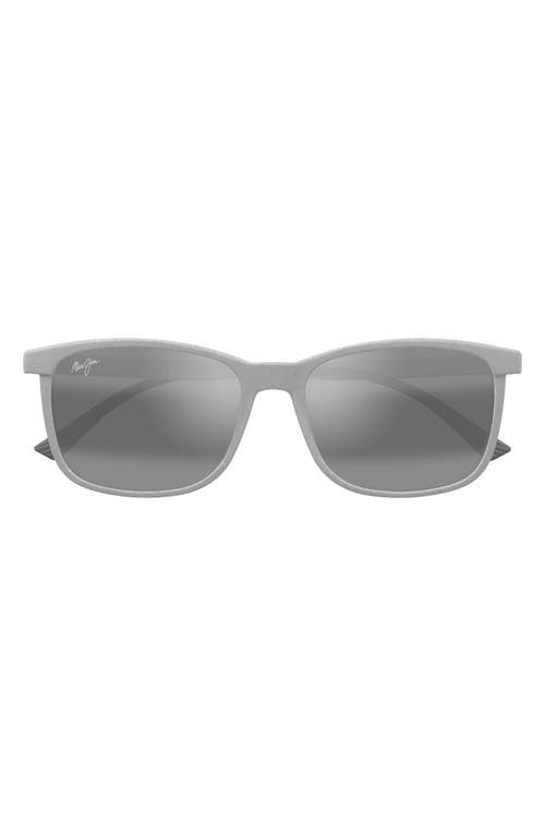 Maui Jim Hulili 57mm Polarized Rectangular Sunglasses In Matte Grey